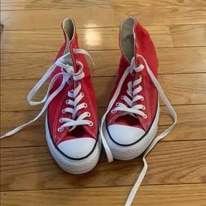 Red hightop converse